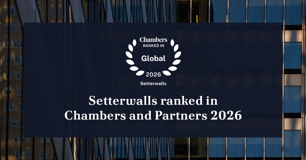 Setterwalls topprankade i Chambers and Partners Global 2026